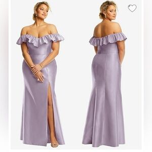 Elegant Off-Shoulder Lavender Dress